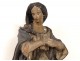 Beautiful statue carved wooden polychrome Virgin Mary eighteenth century