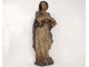 Beautiful statue carved wooden polychrome Virgin Mary eighteenth century