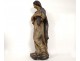 Beautiful statue carved wooden polychrome Virgin Mary eighteenth century