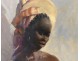 HST tableau G.Parison portrait femme africaine enfant maternité XXè siècle