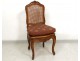 Chaise Louis XV cannée noyer sculpté fleurs antique french chair XVIIIème