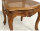 Chaise Louis XV cannée noyer sculpté fleurs antique french chair XVIIIème