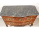 Provencal carved walnut dresser gilt bronze marble gray flowers XVIII