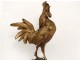 Superbe sculpture bronze doré coq chantant P.Comoléra roaster cock XIXème