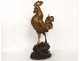 Superbe sculpture bronze doré coq chantant P.Comoléra roaster cock XIXème