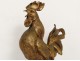 Superbe sculpture bronze doré coq chantant P.Comoléra roaster cock XIXème