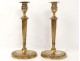 Paire bougeoirs flambeaux bronze doré Directoire candlesticks XVIIIè siècle