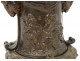 Lampe pétrole huile bronze putti angelots béliers Clodion Napoléon III XIXè