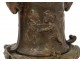 Lampe pétrole huile bronze putti angelots béliers Clodion Napoléon III XIXè