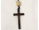 Chapelet rosaire Christ croix crucifix bois ébène Saint-Vincent Paul XIXème