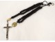 Chapelet rosaire Christ croix crucifix bois ébène Saint-Vincent Paul XIXème