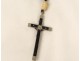 Chapelet rosaire Christ croix crucifix bois ébène Saint-Vincent Paul XIXème