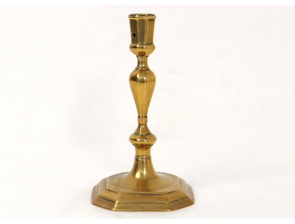 Bougeoir Louis XIV flambeau bronze doré C Couronné candlestick XVIIè siècle