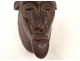 Guitare africaine sculpture tête homme bois sculpté cuir ethnique tribal