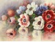 Grande aquarelle bouquet fleurs pensées Madeleine Renaud watercolor XXème