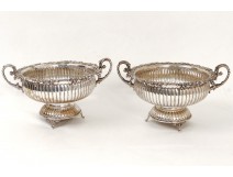 Pair of silver cups grape vine cluster sterling silver nineteenth century