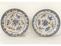 Dishes bowls pair porcelain flowers gilding eighteenth century China