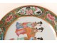 Assiette porcelaine Canton personnages femmes geishas thé oiseaux Chine 19è