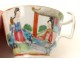 Tasse soucoupe porcelaine Canton personnages geisha pagode Chine fleurs 19è