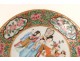 Tasse soucoupe porcelaine Canton personnages femmes éventail Chine XIXème