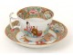 Tasse soucoupe porcelaine Canton personnages femmes mandarins Chine XIXème