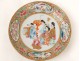 Tasse soucoupe porcelaine Canton personnages femmes mandarins Chine XIXème