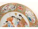 Tasse soucoupe porcelaine Canton personnages femmes mandarins Chine XIXème