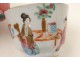 Tasse soucoupe porcelaine Canton personnages femmes mandarins Chine XIXème