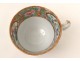 Tasse soucoupe porcelaine Canton personnages femmes mandarins Chine XIXème