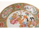 Tasse soucoupe porcelaine Canton femmes mandarins oiseaux fleurs Chine XIXè