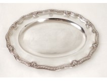 Grand plat ovale argent massif monogramme orfèvre Odiot Paris 1890gr XIXème