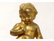 Ormolu clock putti cherub cupid quiver 19th antique clock flowers