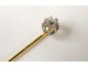 Pin tie solid 18K gold small eagle nineteenth century diamond head