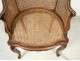 Office chair caned Louis XV carved walnut shells flowers nineteenth century