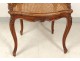 Office chair caned Louis XV carved walnut shells flowers nineteenth century