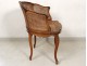 Office chair caned Louis XV carved walnut shells flowers nineteenth century