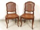 Louis XV carved walnut chairs pair caned acanthus flowers nineteenth century