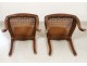 Louis XV carved walnut chairs pair caned acanthus flowers nineteenth century