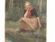 HSP Jimenez young peasant woman Portrait cows Pontoise River XIX