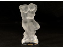 Statuette cristal Lalique France Faune femme satyre crystal glass XXème