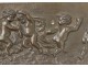 Sculpture bas-relief bronze putti angelots boucs Clodion cadre doré XIXème