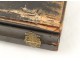 Box wig Louis XV lacquered wooden pagoda Chinese decor XVIII landscape