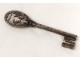 Clef old wrought iron ancient castle key eighteenth century