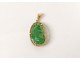 Jade pendant solid gold jewelry 18k gold animal twentieth century fruit