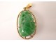 Jade pendant solid gold jewelry 18k gold animal twentieth century fruit