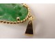 Jade pendant solid gold jewelry 18k gold animal twentieth century fruit