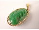 Jade pendant solid gold jewelry 18k gold animal twentieth century fruit