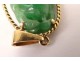 Jade pendant solid gold jewelry 18k gold animal twentieth century fruit