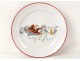 Assiette porcelaine Limoges singe savant orientaliste coupe fruits déco 19è