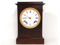 Pendule borne acajou bronze doré horloger Fortin Paris clock XVIIIè siècle